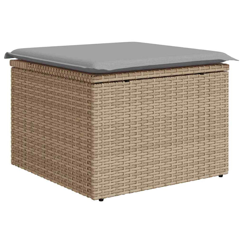 Set de canapea 5 buc. Beige și gri deschis poliratan