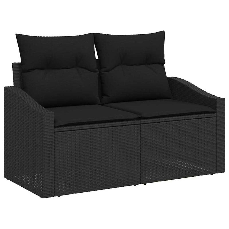 Set de canapea 5 buc. Negru poliratan