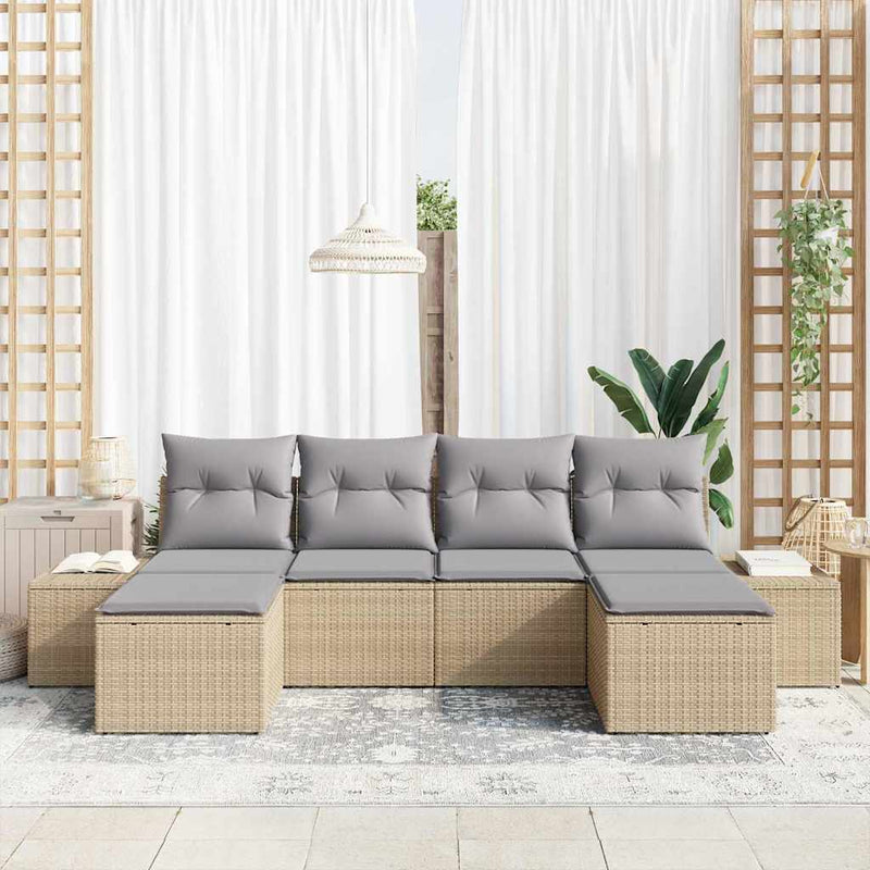 Set de canapele pentru grădină 4 buc. Beige și gri deschis