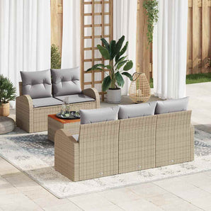 Set de canapele pentru grădină 6 buc. Beige și gri deschis