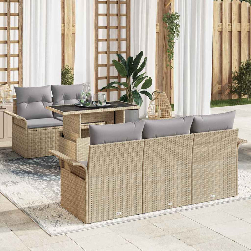 Set de canapele pentru grădină 6 buc. Bej