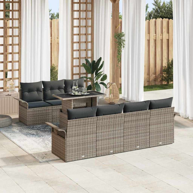 Set de canapele pentru grădină 8 buc. Gri