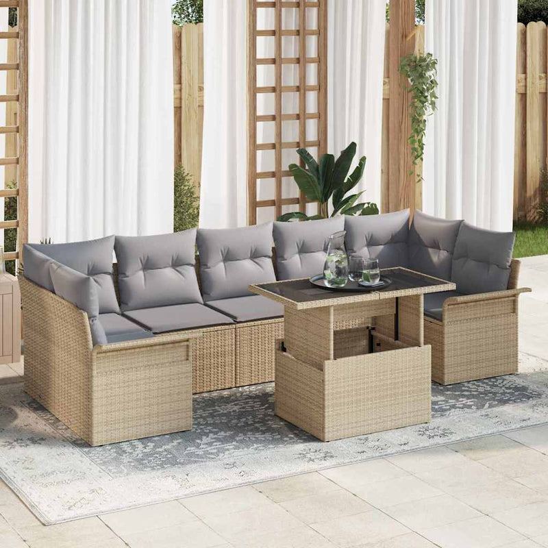 Set de canapele pentru grădină 8 buc. Bej