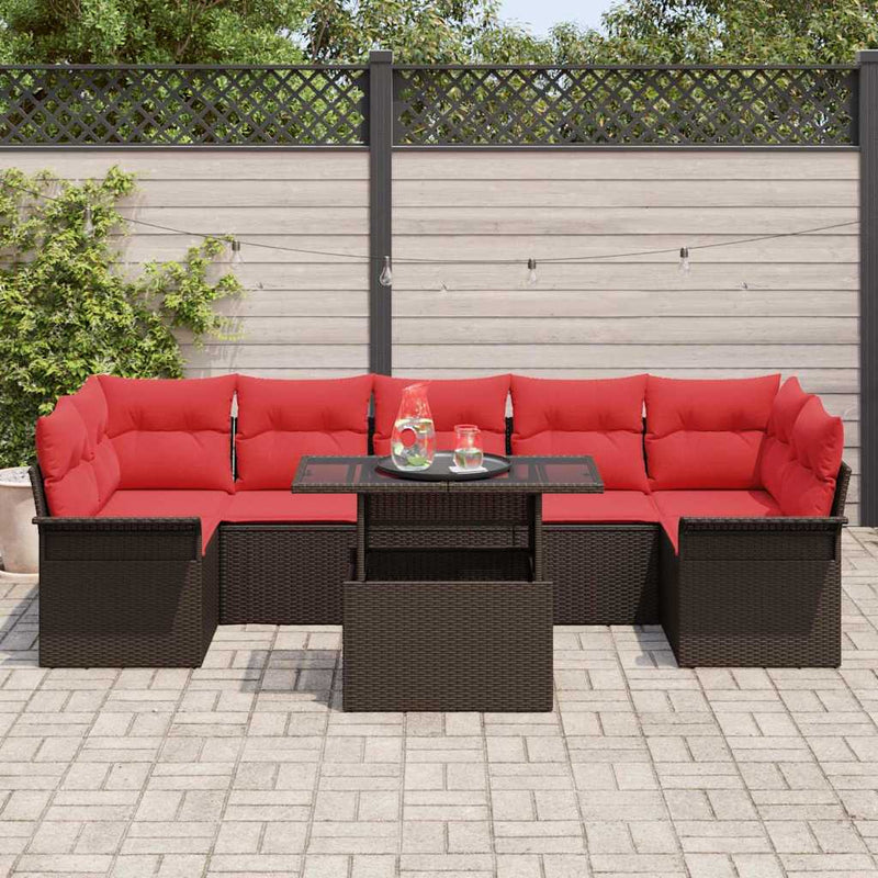 Set de canapele pentru grădină 8 buc. Maro