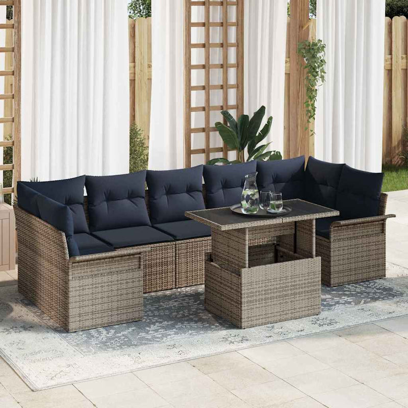 Set de canapele pentru grădină 8 buc. Gri