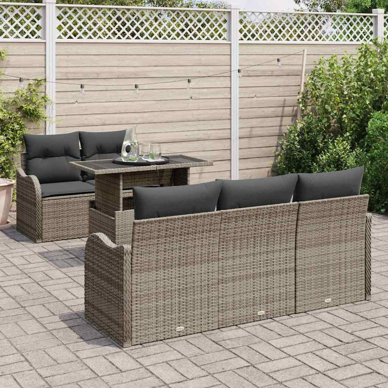 Set de canapele pentru grădină 6 buc. Gri Poli Rattan