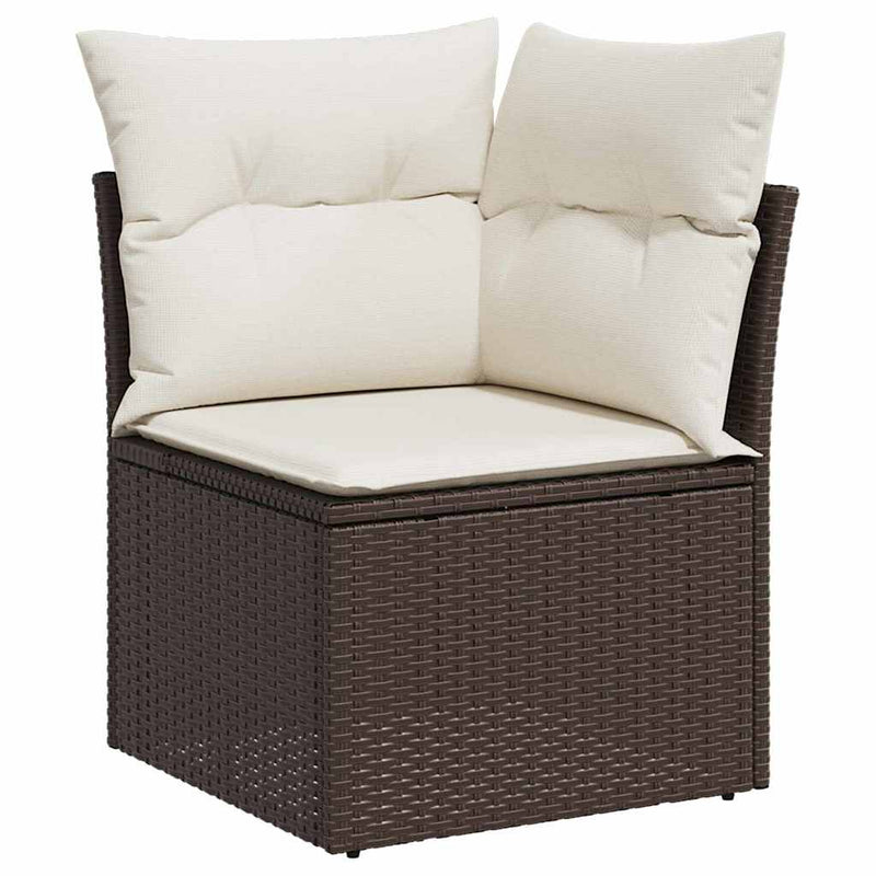 Set de canapele pentru grădină 7 buc. Maro Rattan poli