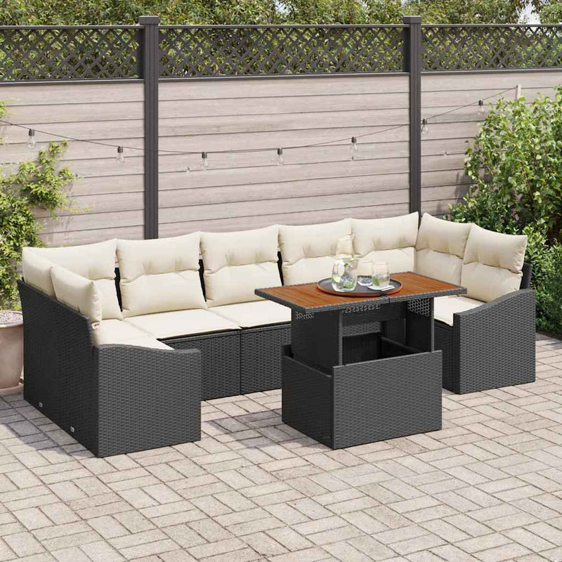 Set de canapele pentru grădină 8 buc. Negru și Bej