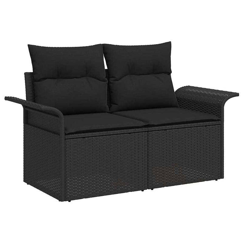 Set de canapele pentru grădină 8 buc. Negru poliratan