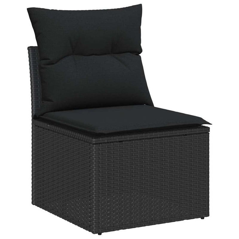 Set de canapele pentru grădină 8 buc. Negru poliratan