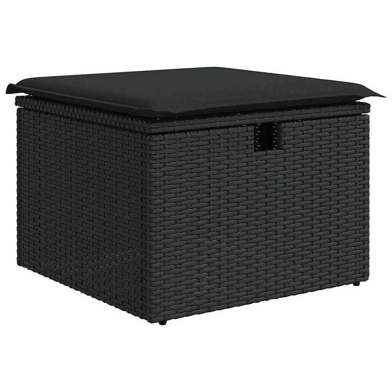 Set de canapele pentru grădină 8 buc. Negru poliratan