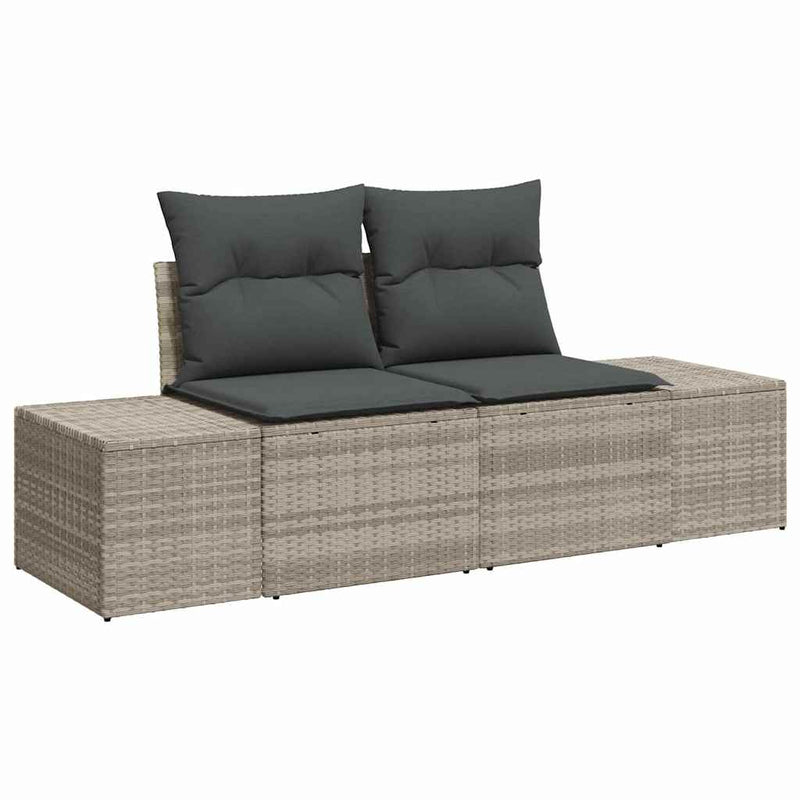 Set de canapele pentru grădină 8 buc. Gri deschis poliratan