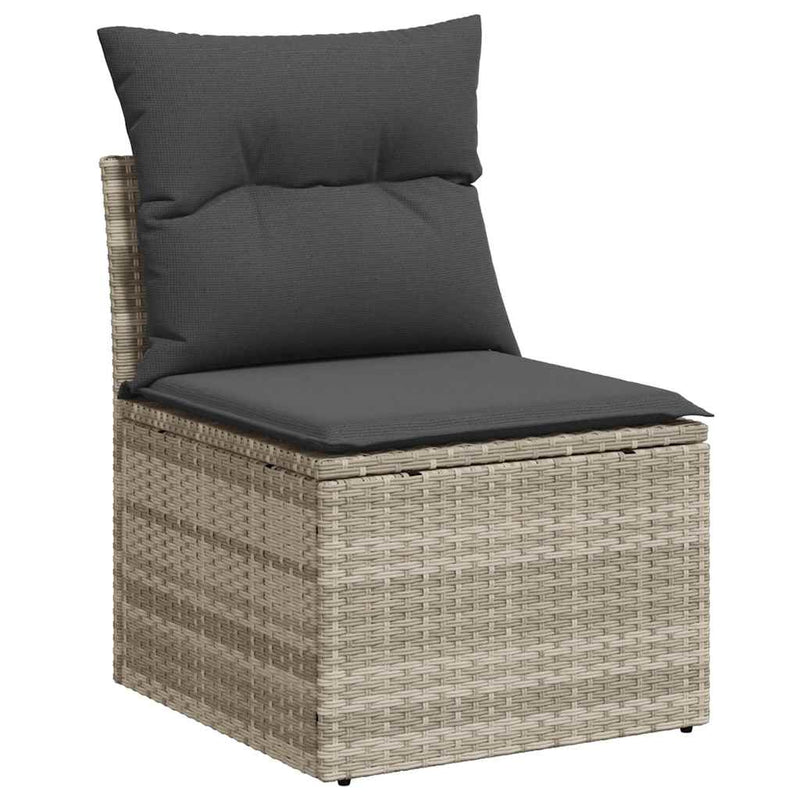 Set de canapele pentru grădină 8 buc. Gri deschis poliratan