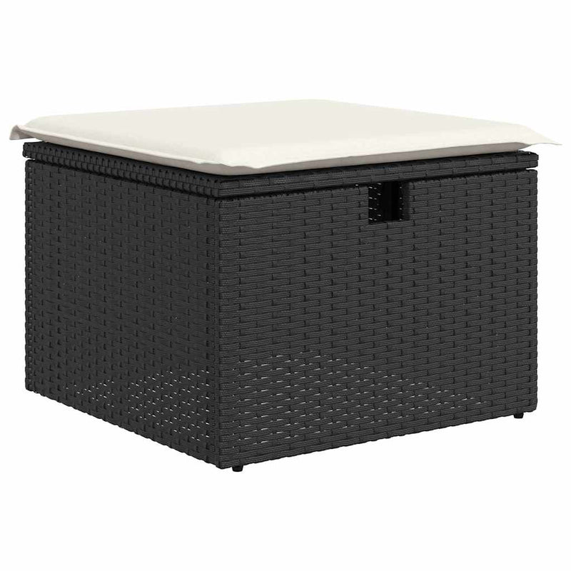 Set de canapele pentru grădină 6 buc. Negru poliratan