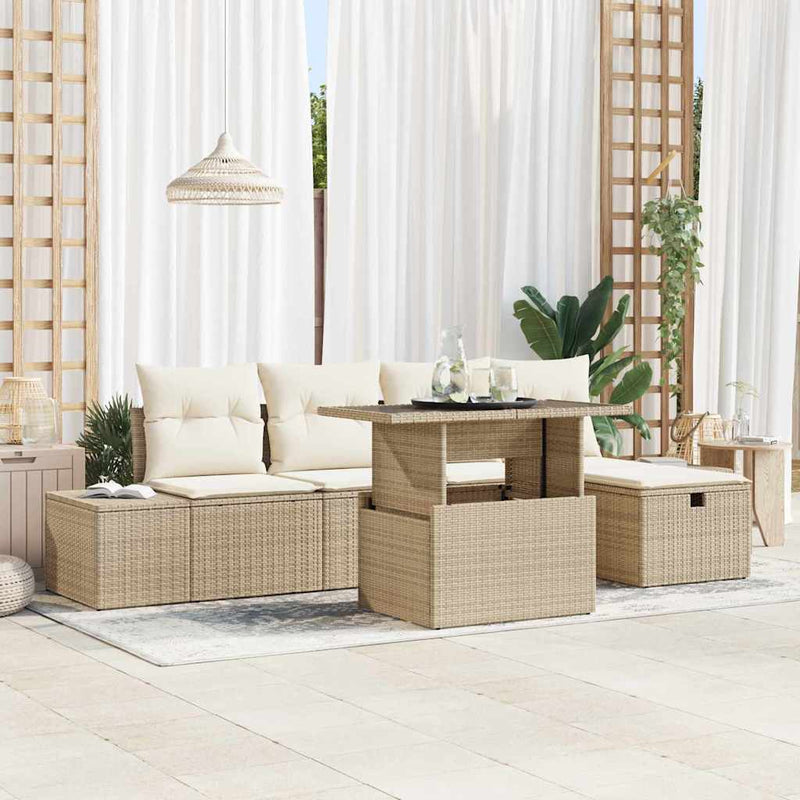 Set de canapele pentru grădină 6 buc. Rattan poli