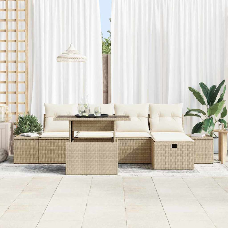 Set de canapele pentru grădină 6 buc. Rattan poli