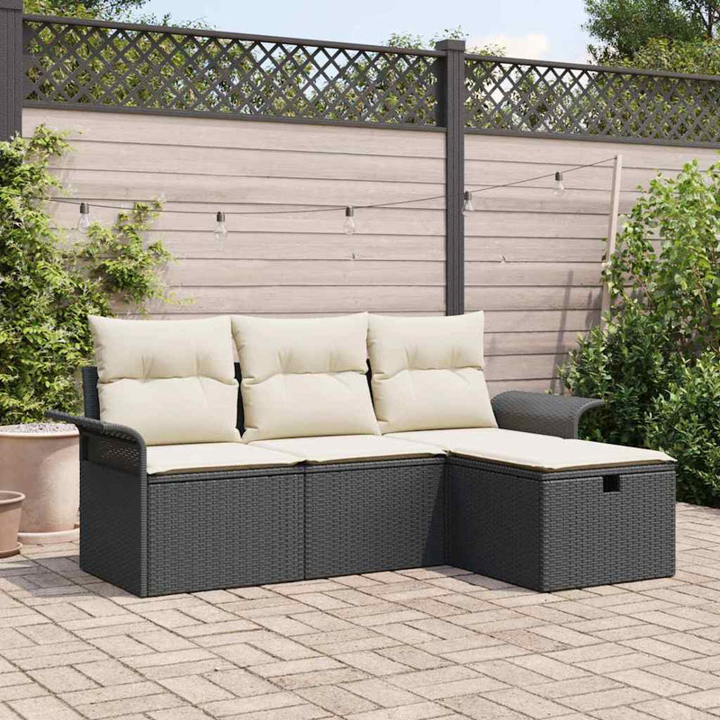 Set de canapele pentru grădină 4 buc. Rattan poli