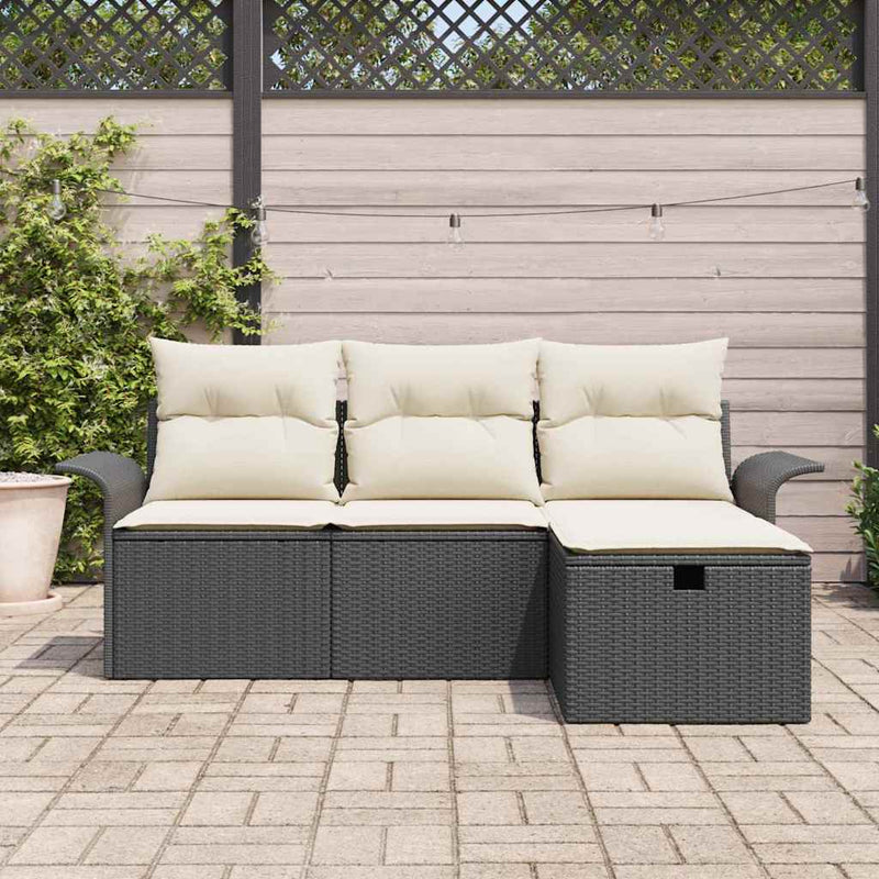 Set de canapele pentru grădină 4 buc. Rattan poli