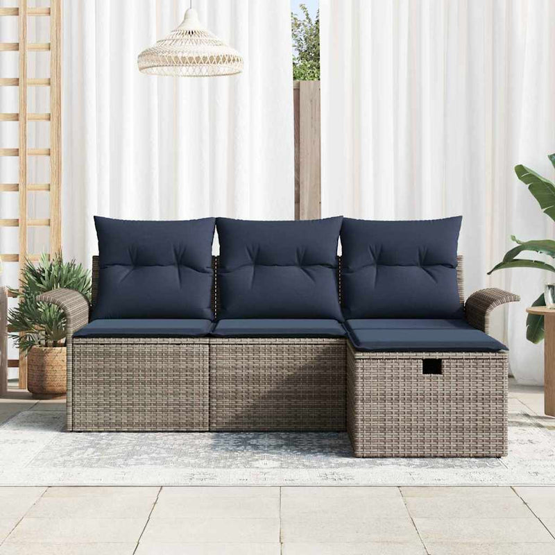 Set de canapele pentru grădină 4 buc. Rattan poli
