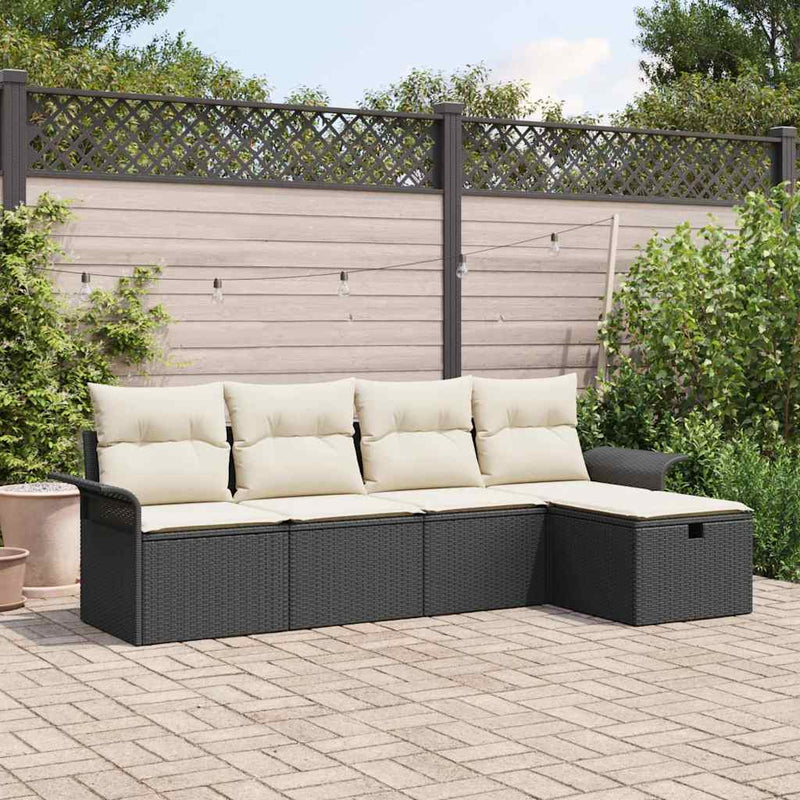 Set de canapele pentru grădină 5 buc. Rattan poli