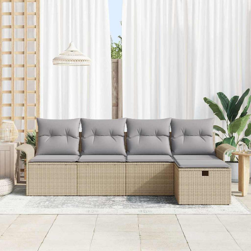 Set de canapele pentru grădină 5 buc. Rattan poli