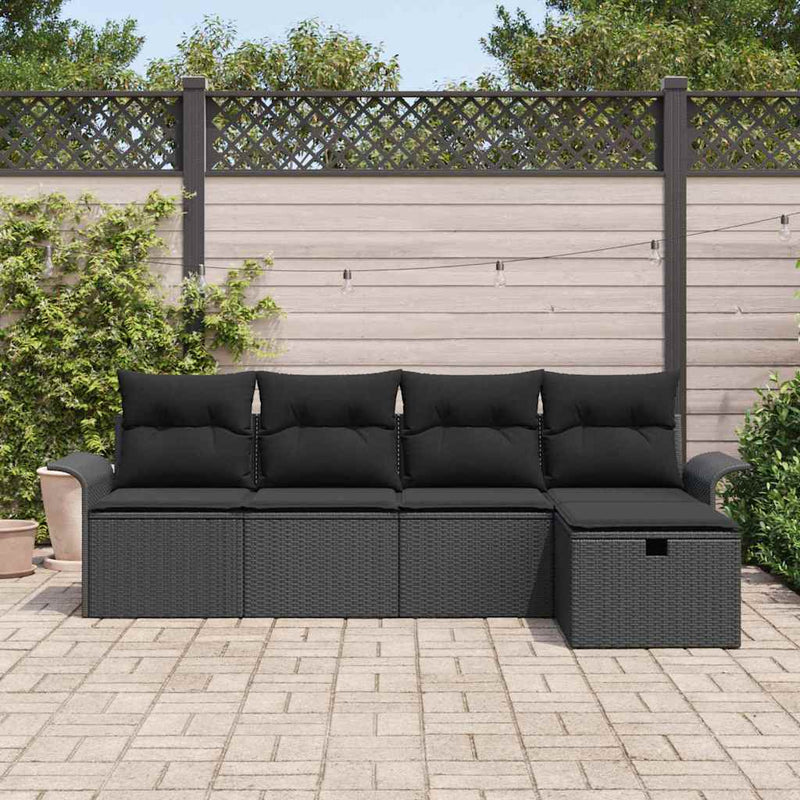 Set de canapele pentru grădină 5 buc. Rattan poli