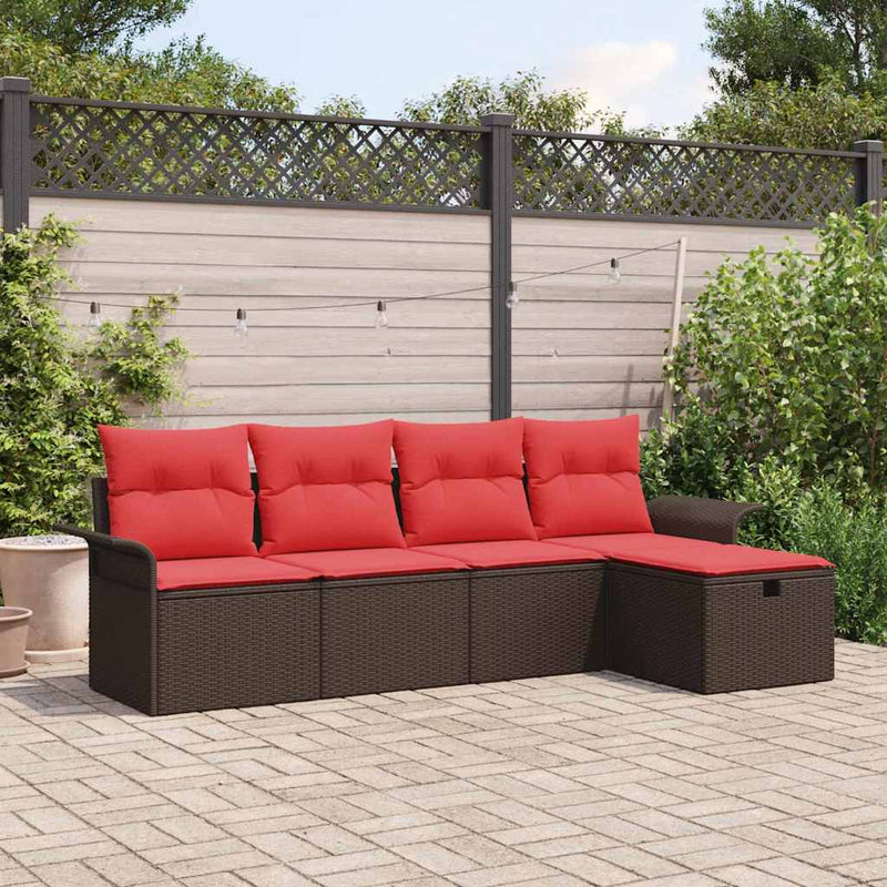 Set de canapele pentru grădină 5 buc. Rattan poli