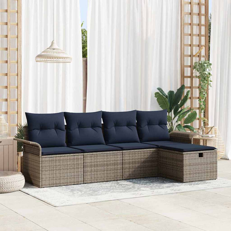 Set de canapele pentru grădină 5 buc. Rattan poli