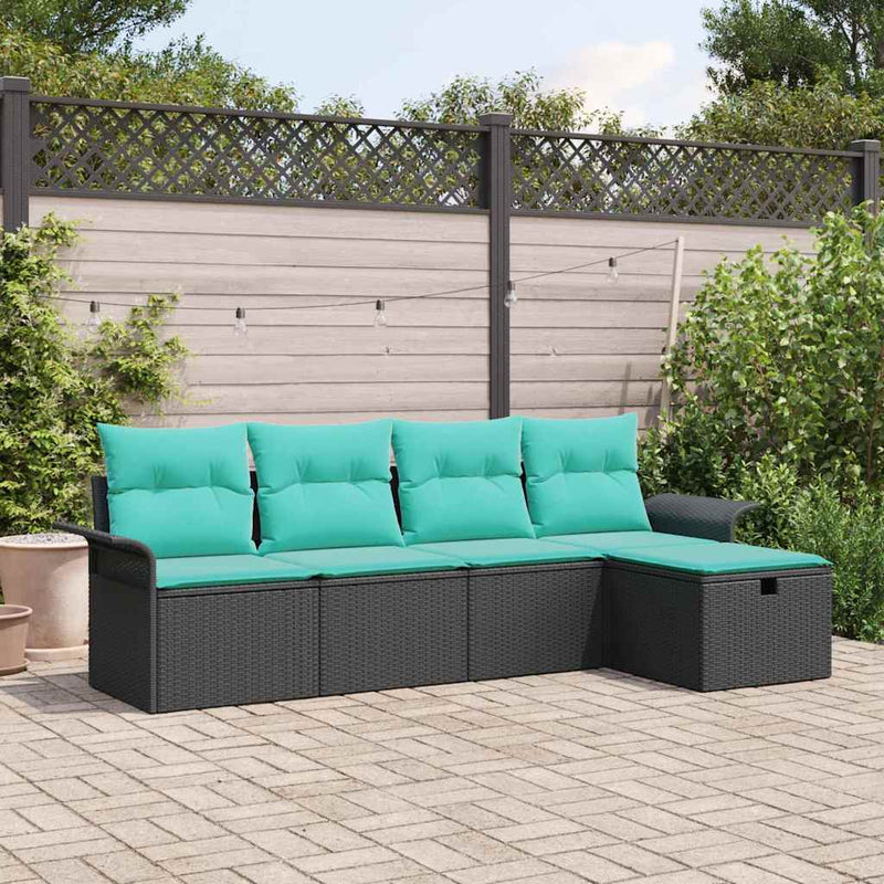 Set de canapele pentru grădină 5 buc. Rattan poli