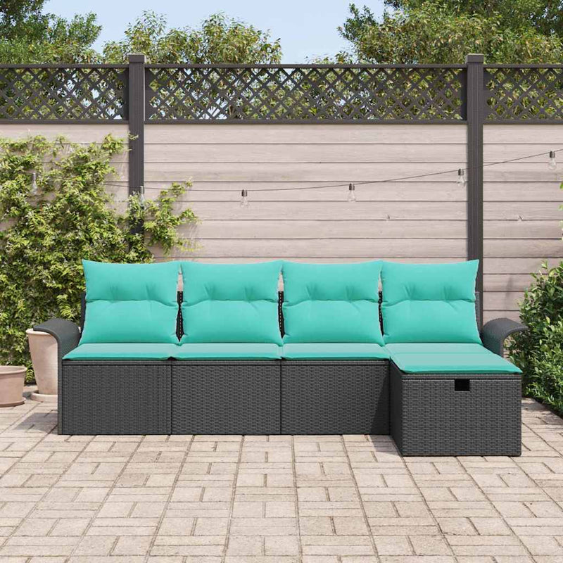 Set de canapele pentru grădină 5 buc. Rattan poli