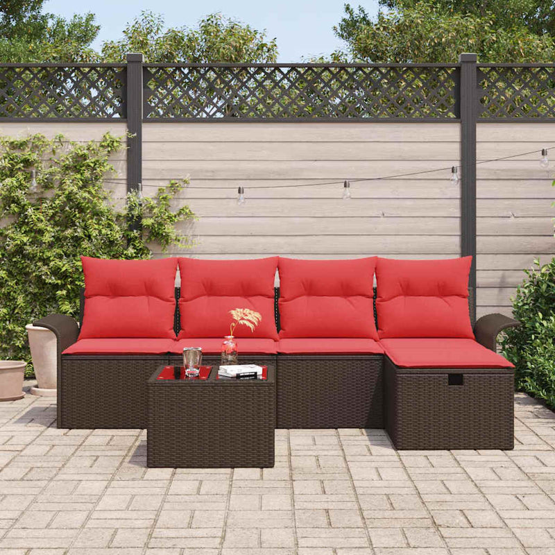 Set de canapele pentru grădină 6 buc. Rattan poli