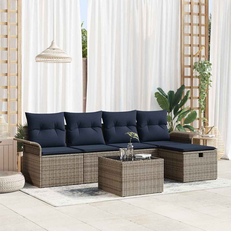 Set de canapele pentru grădină 6 buc. Rattan poli