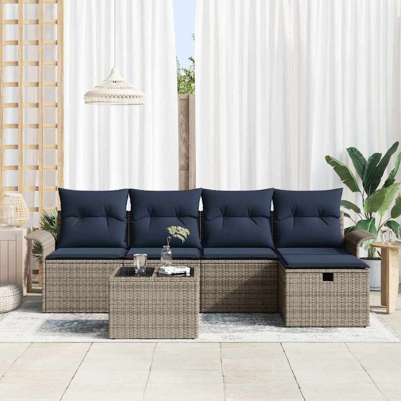 Set de canapele pentru grădină 6 buc. Rattan poli