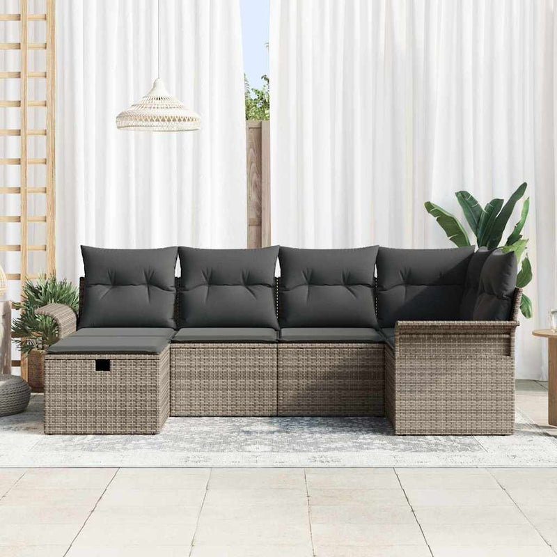 Set de canapele pentru grădină 6 buc. Rattan poli