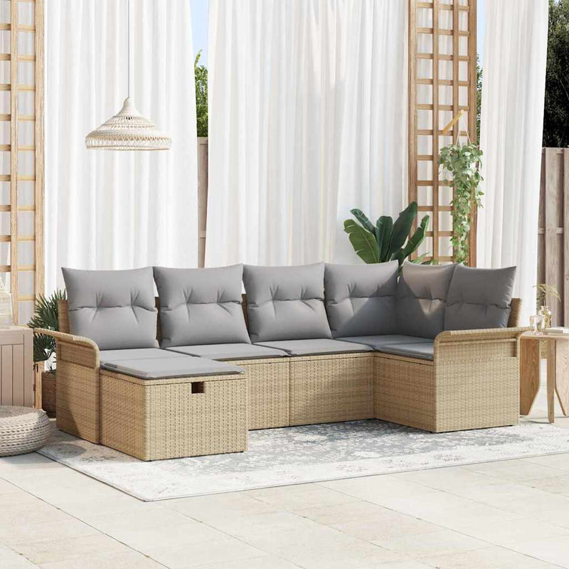 Set de canapele pentru grădină 6 buc. Rattan poli
