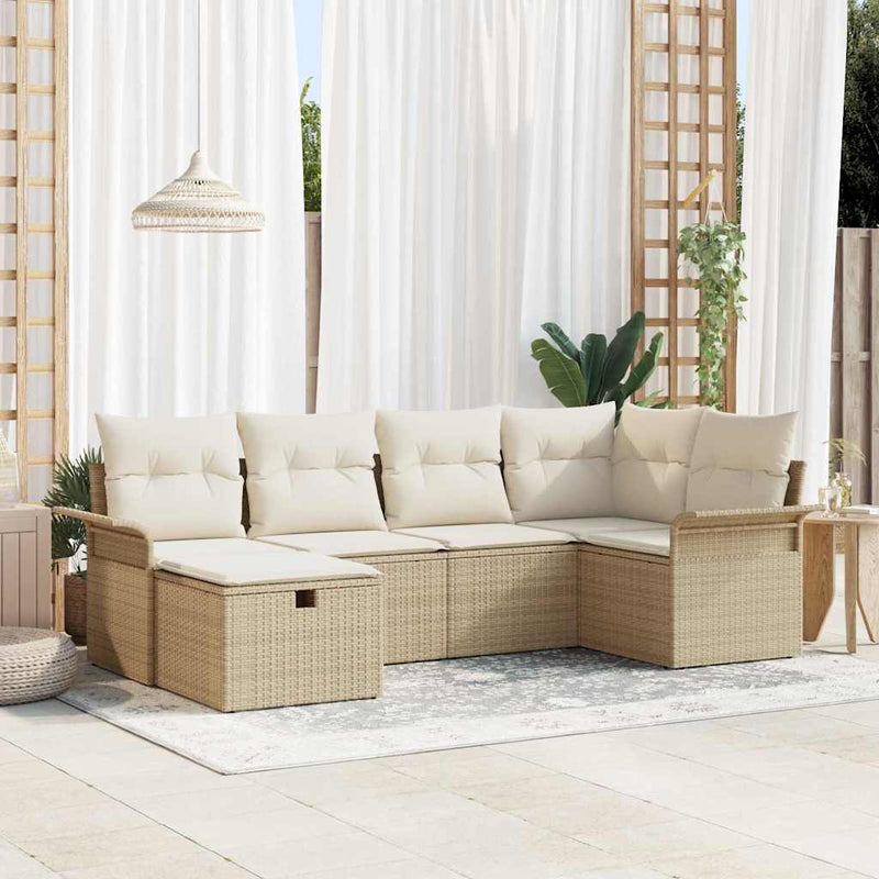 Set de canapele pentru grădină 6 buc. Rattan poli