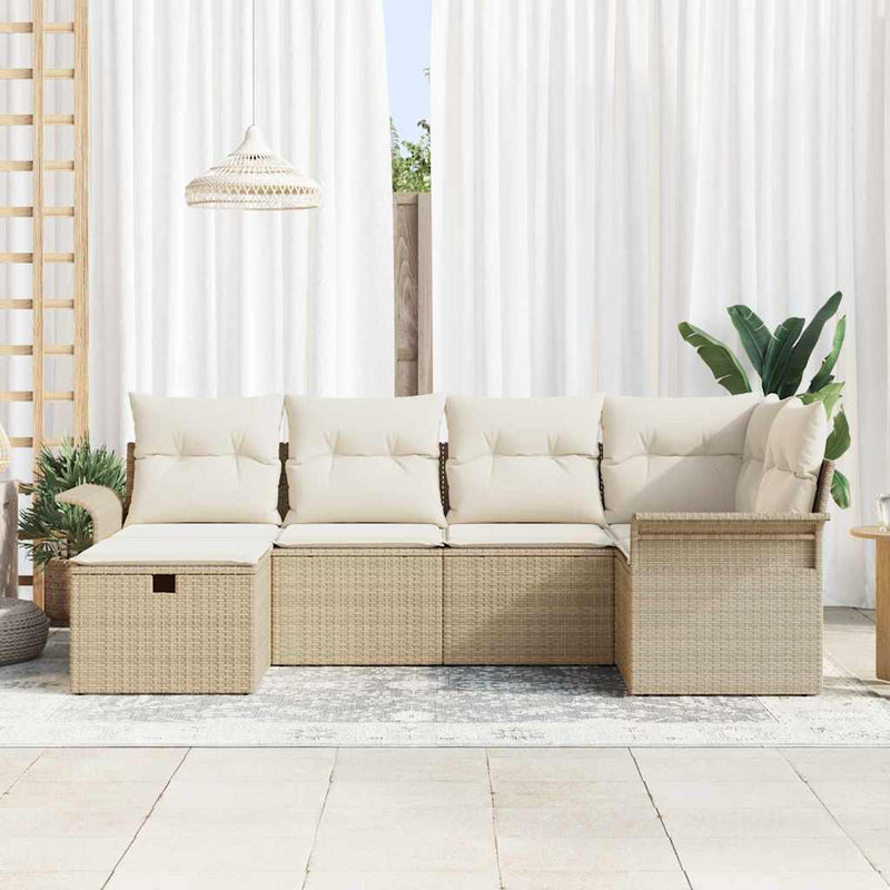 Set de canapele pentru grădină 6 buc. Rattan poli