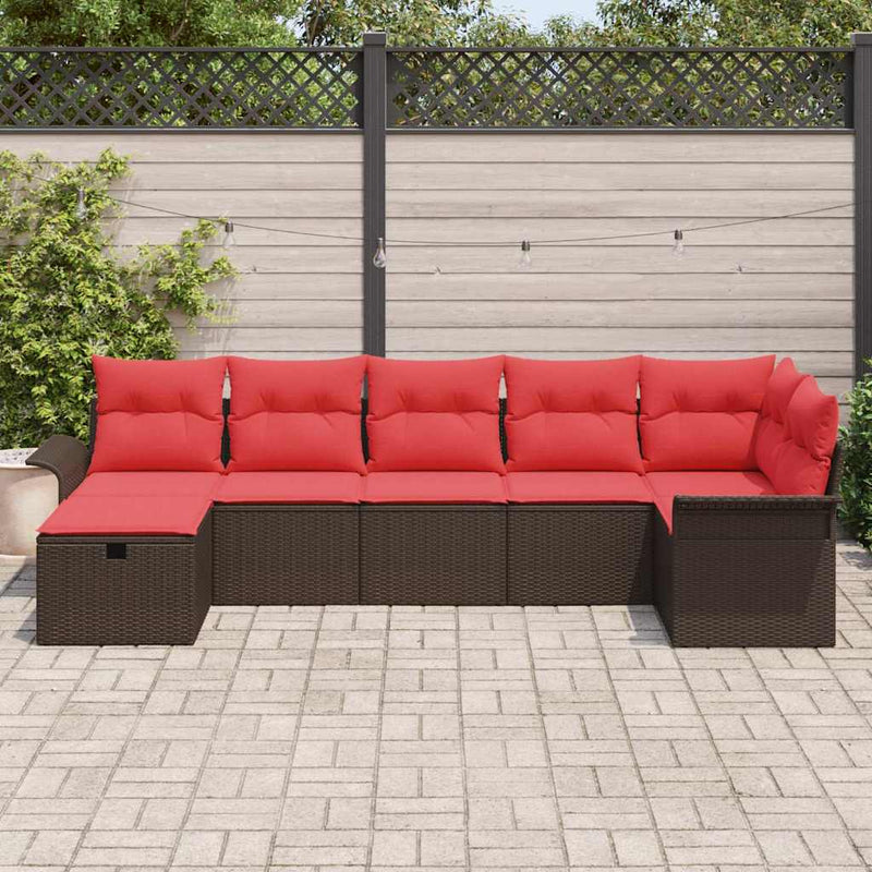 Set de canapele pentru grădină 7 buc. Rattan poli