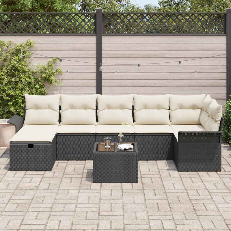 Set de canapele pentru grădină 8 buc. Rattan poli