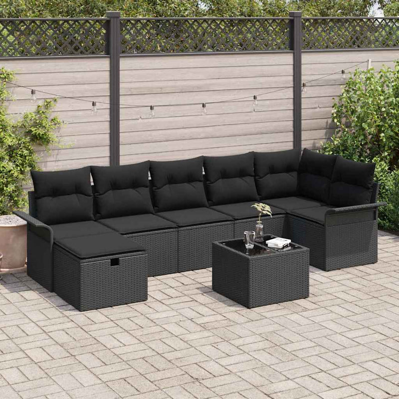 Set de canapele pentru grădină 8 buc. Rattan poli