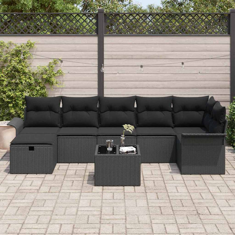 Set de canapele pentru grădină 8 buc. Rattan poli