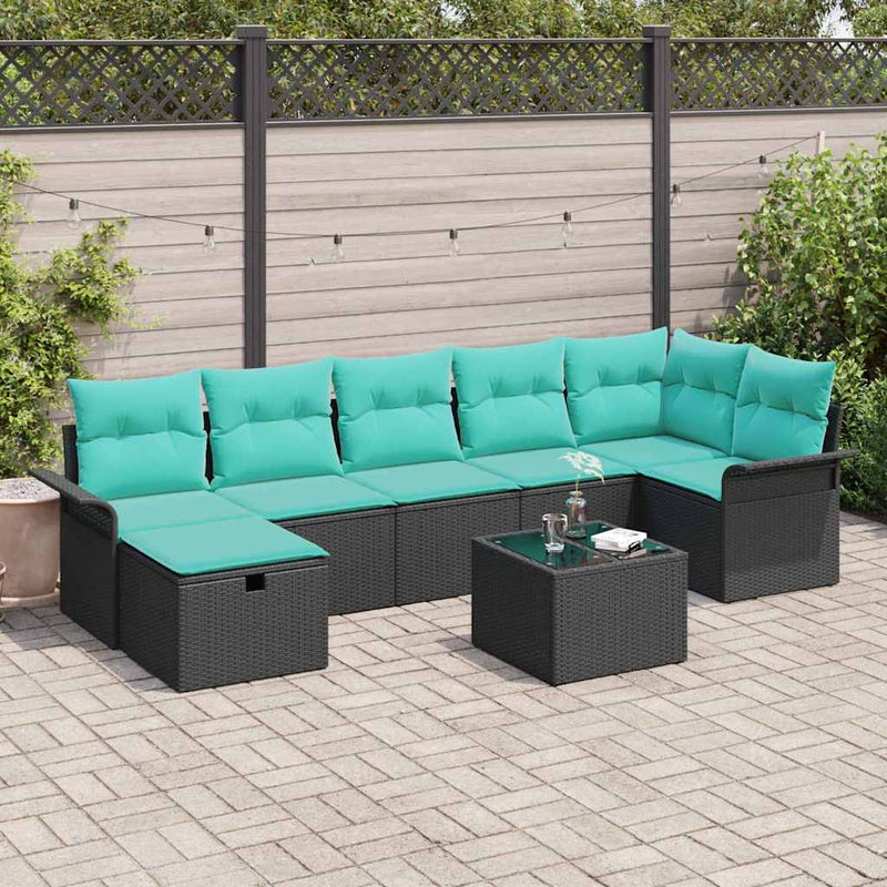 Set de canapele pentru grădină 8 buc. Rattan poli
