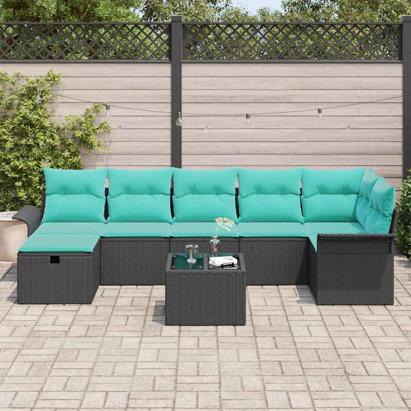 Set de canapele pentru grădină 8 buc. Rattan poli