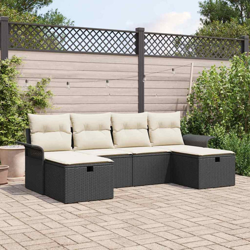 Set de canapele pentru grădină 6 buc. Rattan poli
