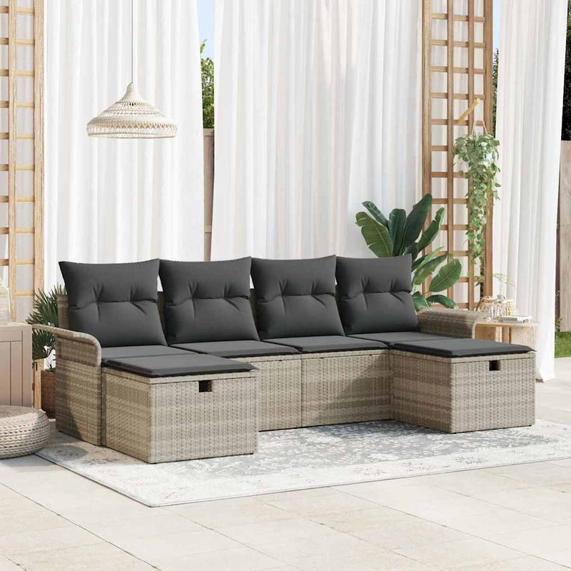 Set de canapele pentru grădină 6 buc. Rattan poli