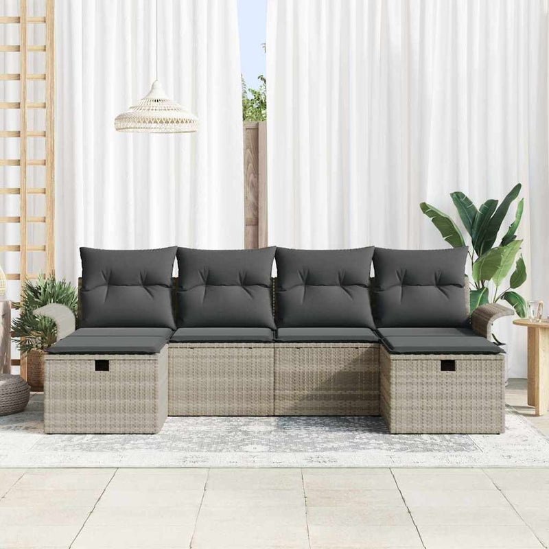 Set de canapele pentru grădină 6 buc. Rattan poli