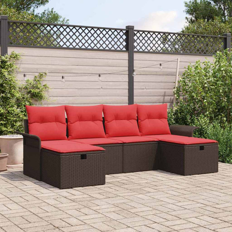 Set de canapele pentru grădină 6 buc. Rattan poli