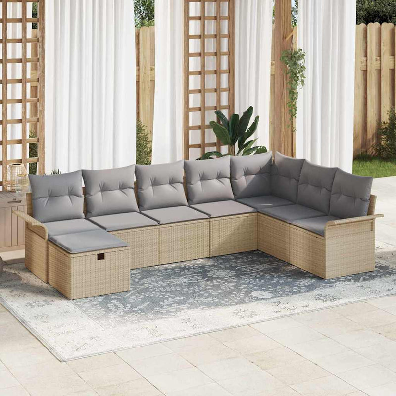 Set de canapele pentru grădină 8 buc. Rattan poli