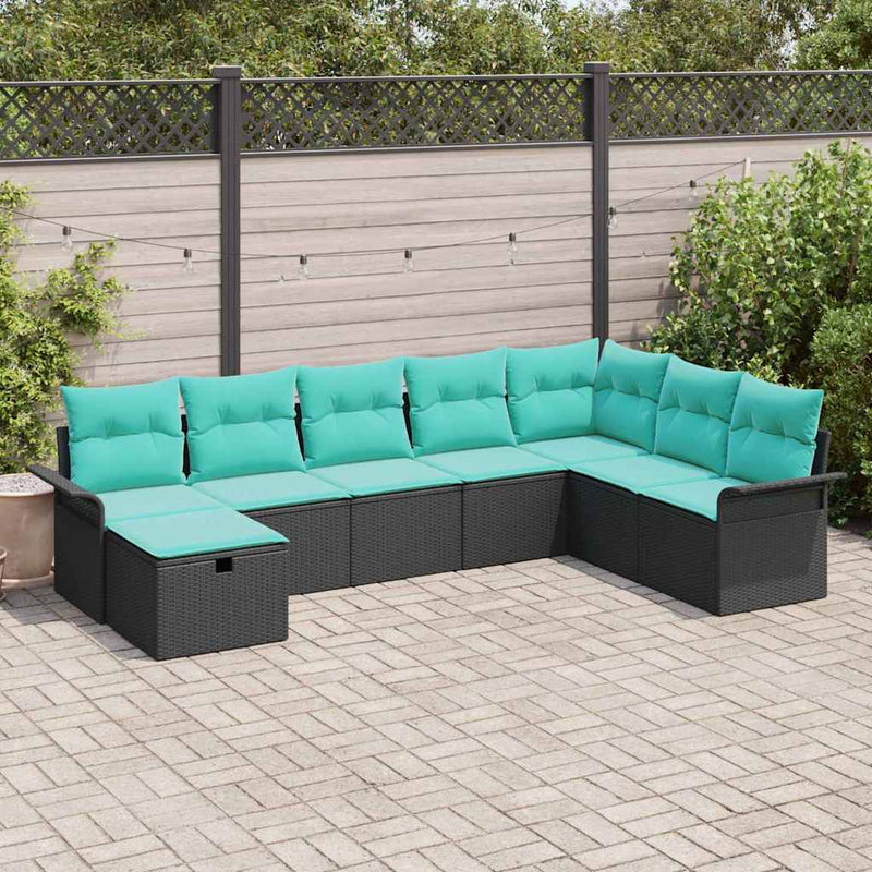 Set de canapele pentru grădină 8 buc. Rattan poli