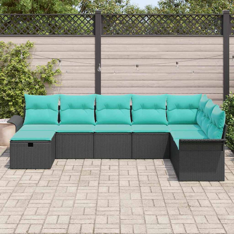 Set de canapele pentru grădină 8 buc. Rattan poli